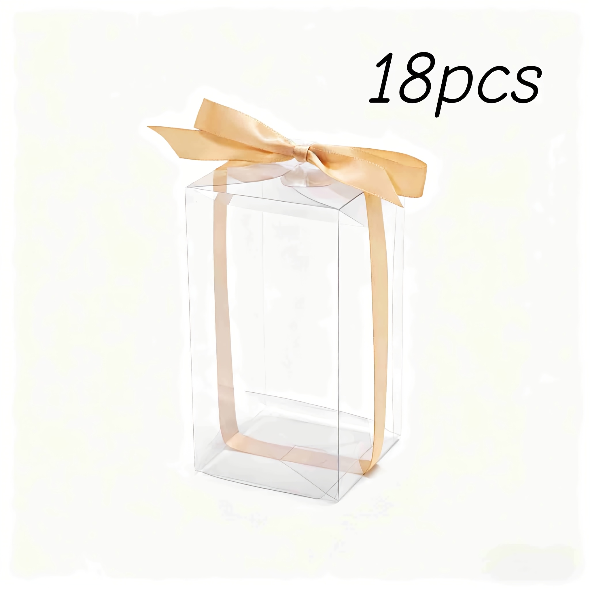 Transparent Gift Box with Champagne Pink Bow